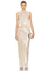 Christopher Esber Lucent Sequin Separation Gown in Ivory, view 1, click to view large image.