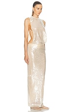 Christopher Esber Lucent Sequin Separation Gown in Ivory, view 2, click to view large image.