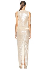 Christopher Esber Lucent Sequin Separation Gown in Ivory, view 3, click to view large image.