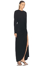 Christopher Esber Helix Crystal Stone Long Sleeve Dress in Black, view 2, click to view large image.