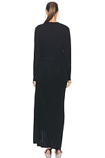 Christopher Esber Helix Crystal Stone Long Sleeve Dress in Black, view 4, click to view large image.