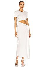 Christopher Esber Roll Sleeve Tee Dress in Ivory, view 5, click to view large image.