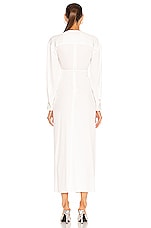 Christopher Esber Ruched Tie Front Dress in Ivory, view 3, click to view large image.