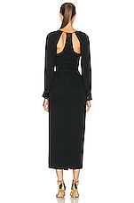 Christopher Esber Ruched Tie Floating Sleeve Dress in Black, view 4, click to view large image.