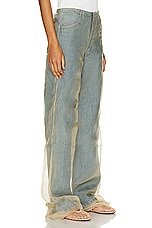 Christopher Esber Silk Parchment Wide Leg in Stone Blue & Sand, view 2, click to view large image.