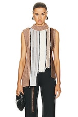Christopher Esber Connector Cable Knit Vest in Sirocco Multi, view 1, click to view large image.