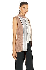 Christopher Esber Connector Cable Knit Vest in Sirocco Multi, view 2, click to view large image.