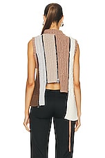 Christopher Esber Connector Cable Knit Vest in Sirocco Multi, view 4, click to view large image.