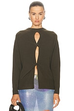 Christopher Esber Open Twist Sweater in Khaki, view 1, click to view large image.