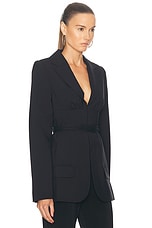 Christopher Esber Balconette Tie Front Blazer in Black, view 2, click to view large image.