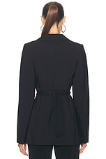 Christopher Esber Balconette Tie Front Blazer in Black, view 3, click to view large image.