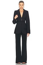 Christopher Esber Balconette Tie Front Blazer in Black, view 4, click to view large image.