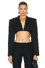 Christopher Esber Scylla Crop Blazer in BLACK, view 1, click to view large image.
