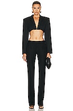 Christopher Esber Scylla Crop Blazer in BLACK, view 4, click to view large image.