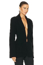 Christopher Esber Helix Knitted Blazer in Black, view 2, click to view large image.