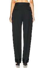 Christopher Esber Satin Waist Pegged Trouser in BLACK, view 3, click to view large image.