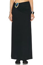 Christopher Esber Moodstone Ruched Skirt in Black, view 1, click to view large image.