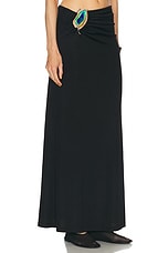 Christopher Esber Moodstone Ruched Skirt in Black, view 2, click to view large image.