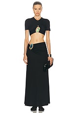 Christopher Esber Moodstone Ruched Skirt in Black, view 5, click to view large image.