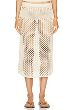 Christopher Esber Pointelle Fractus Skirt in Cream, view 1, click to view large image.