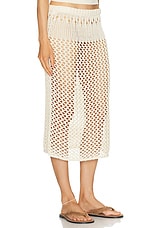 Christopher Esber Pointelle Fractus Skirt in Cream, view 2, click to view large image.