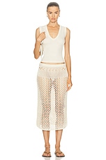 Christopher Esber Pointelle Fractus Skirt in Cream, view 5, click to view large image.