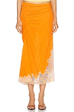 Christopher Esber Crimped Lace Skirt in Valencia & Multi, view 1, click to view large image.