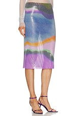 Christopher Esber Aura Glowmesh Midi Skirt in Aura Print, view 2, click to view large image.