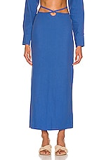 Christopher Esber Loophole Tie Skirt in Lapis, view 1, click to view large image.