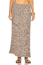 Christopher Esber Pleated Knit Tie Skirt in Chocolate Marle, view 1, click to view large image.