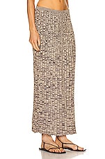 Christopher Esber Pleated Knit Tie Skirt in Chocolate Marle, view 2, click to view large image.