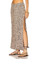 Christopher Esber Pleated Knit Tie Skirt in Chocolate Marle, view 3, click to view large image.