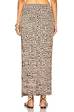 Christopher Esber Pleated Knit Tie Skirt in Chocolate Marle, view 4, click to view large image.