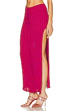 Christopher Esber Pleated Knit Tie Skirt in RASBERRY, view 4, click to view large image.