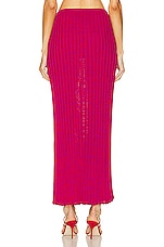 Christopher Esber Pleated Knit Tie Skirt in RASBERRY, view 5, click to view large image.
