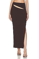 Christopher Esber Hip Slash Skirt in MAHOGANY, view 1, click to view large image.