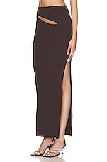 Christopher Esber Hip Slash Skirt in MAHOGANY, view 3, click to view large image.