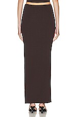 Christopher Esber Hip Slash Skirt in MAHOGANY, view 4, click to view large image.