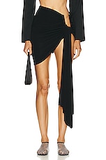 Christopher Esber Arced Palm Micro Skirt in BLACK, view 1, click to view large image.
