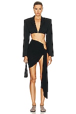Christopher Esber Arced Palm Micro Skirt in BLACK, view 5, click to view large image.