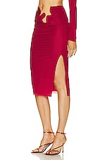 Christopher Esber Venusa Midi Skirt in Cherry, view 3, click to view large image.
