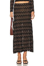 Christopher Esber Palais Knit Skirt in Black & Cacao, view 1, click to view large image.