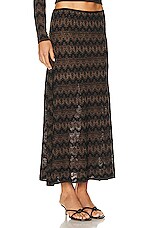 Christopher Esber Palais Knit Skirt in Black & Cacao, view 2, click to view large image.