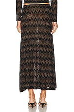 Christopher Esber Palais Knit Skirt in Black & Cacao, view 3, click to view large image.