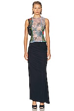 Christopher Esber Wrapped Denim Column Skirt in Ink, view 5, click to view large image.