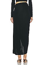 Christopher Esber Odessa Arced Drape Split Skirt in Black, view 4, click to view large image.