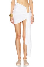 Christopher Esber Arced Palm Micro Skirt in White, view 1, click to view large image.