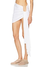 Christopher Esber Arced Palm Micro Skirt in White, view 3, click to view large image.