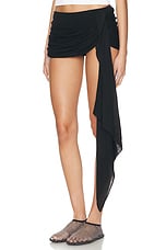 Christopher Esber Petra Drape Loin Skirt in Black, view 3, click to view large image.