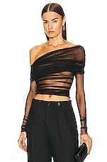 Christopher Esber Veiled Top in Black, view 1, click to view large image.
